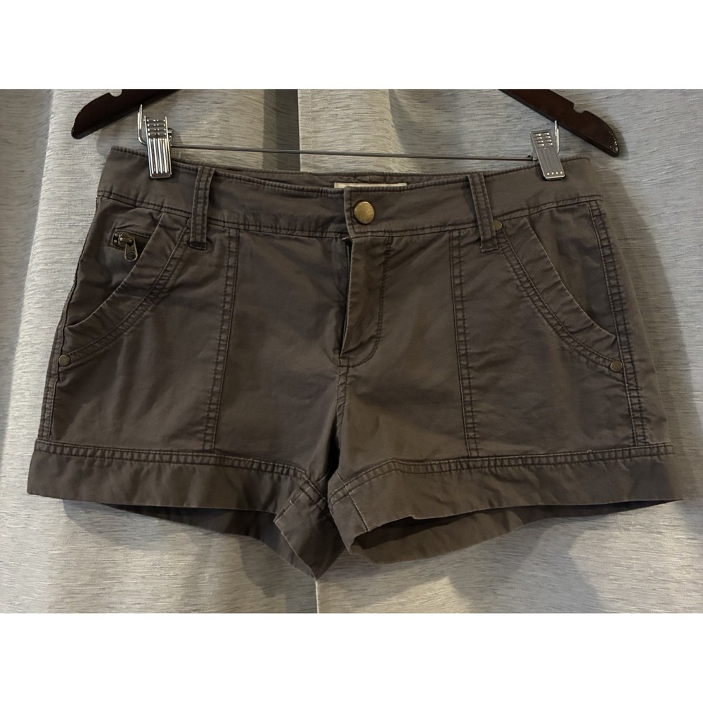 Old Navy Shorts Womens 4 Brown Flat Front Hipster Cotton Chino Y2K Low Rise 3in